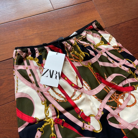 Zara printed ruffled hem skirt NWT M - Picture 6 of 15